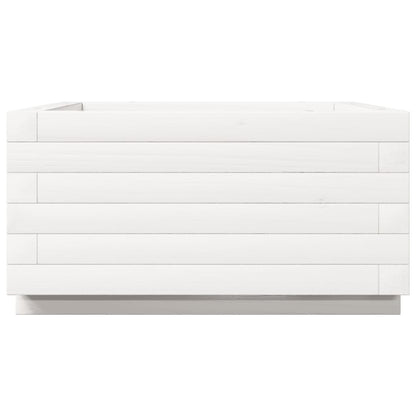 vidaXL Garden Planter White 50x50x26,5 cm Solid Wood Pine