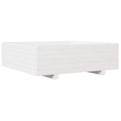 vidaXL Garden Planter White 80x80x26,5 cm Solid Wood Pine
