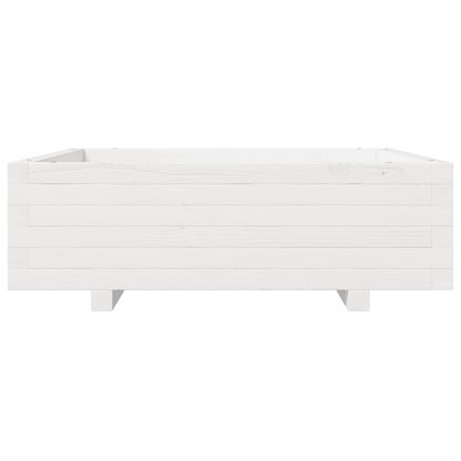 vidaXL Garden Planter White 80x80x26,5 cm Solid Wood Pine