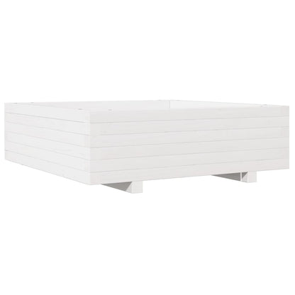 vidaXL Garden Planter White 80x80x26,5 cm Solid Wood Pine