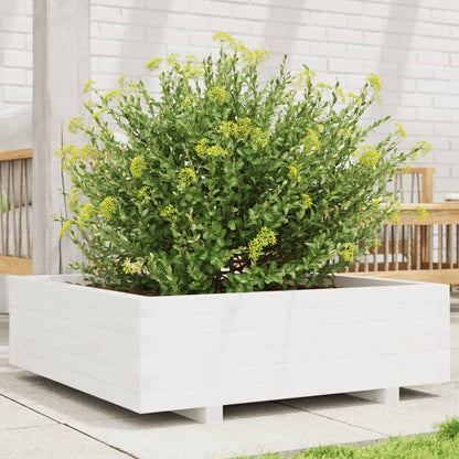 vidaXL Garden Planter White 80x80x26,5 cm Solid Wood Pine