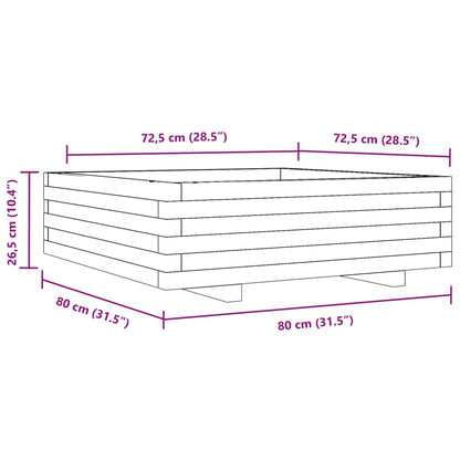 vidaXL Garden Planter 80x80x26.5 cm Impregnated Wood Pine