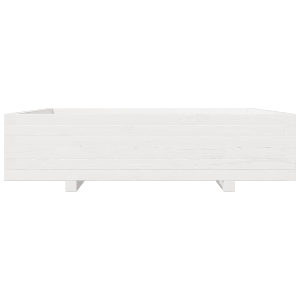 vidaXL Garden Planter White 100x100x26.5 cm Solid Wood Pine