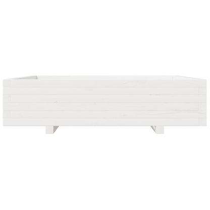 vidaXL Garden Planter White 100x100x26.5 cm Solid Wood Pine