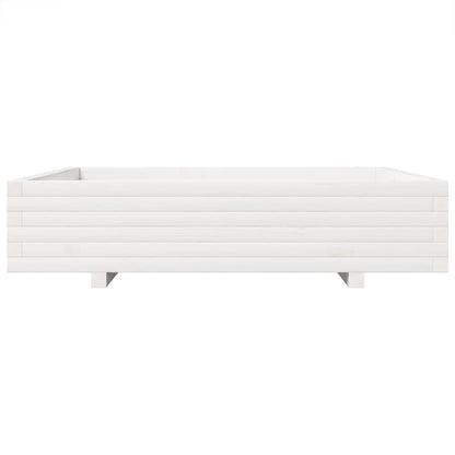 vidaXL Garden Planter White 110x110x26,5 cm Solid Wood Pine