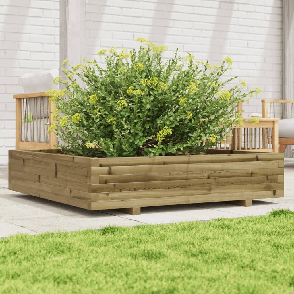 vidaXL Garden Planter 110x110x26,5 cm Impregnated Wood Pine