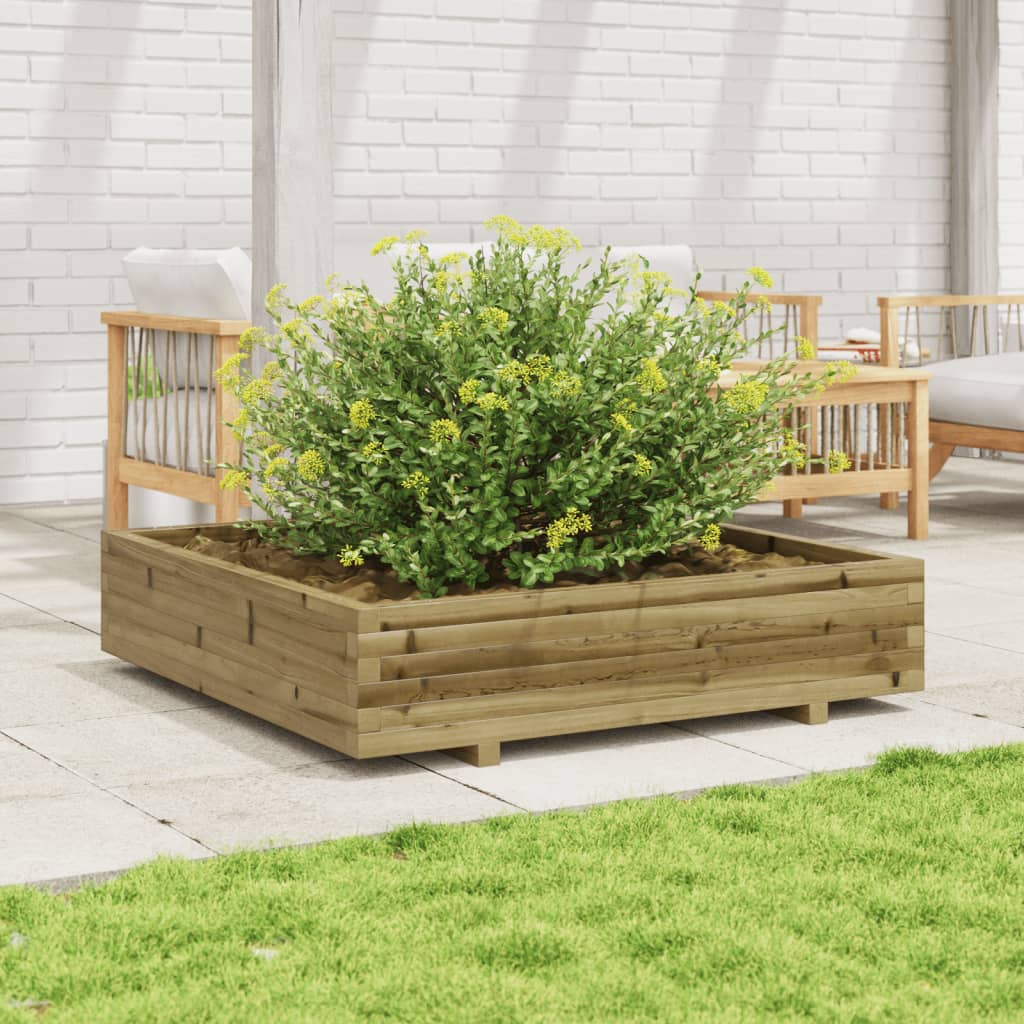 vidaXL Garden Planter 110x110x26,5 cm Impregnated Wood Pine