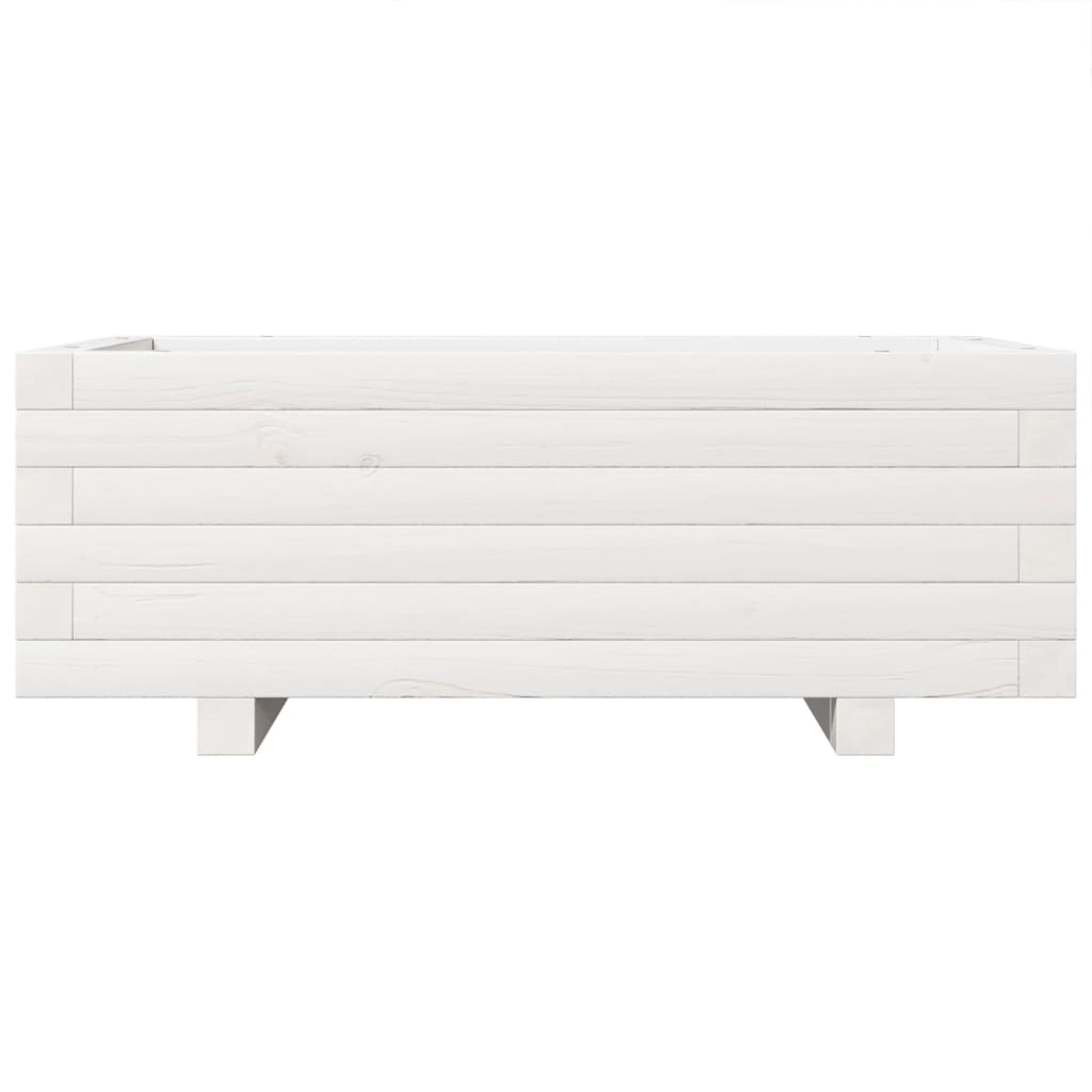 vidaXL Garden Planter White 70x40x26.5 cm Solid Wood Pine