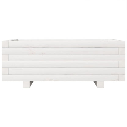 vidaXL Garden Planter White 70x40x26.5 cm Solid Wood Pine