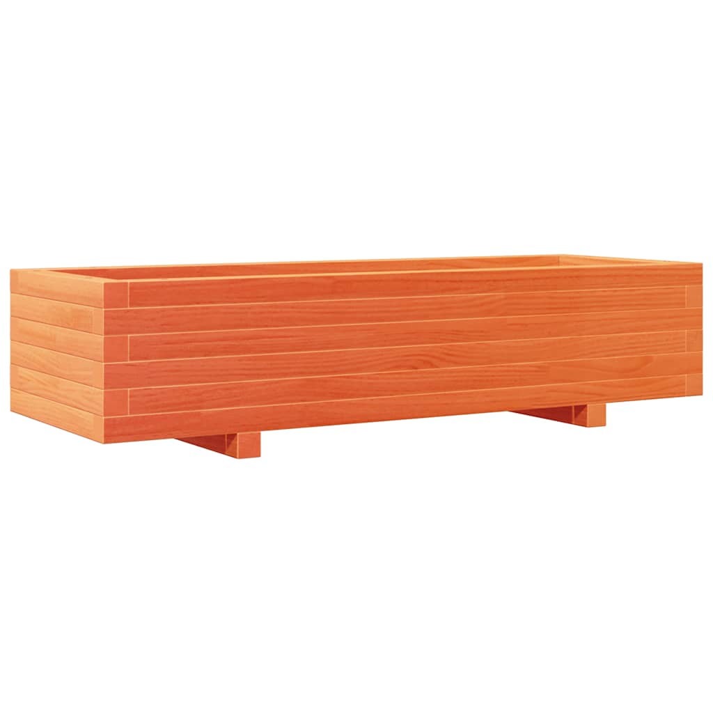 vidaXL Garden Planter Wax Brown 110x40x26.5 cm Solid Wood Pine