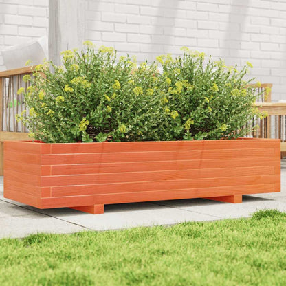 vidaXL Garden Planter Wax Brown 110x40x26.5 cm Solid Wood Pine