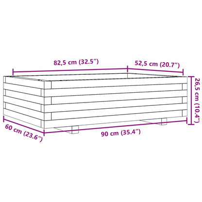 vidaXL Garden Planter 90x60x26,5 cm Solid Wood Pine
