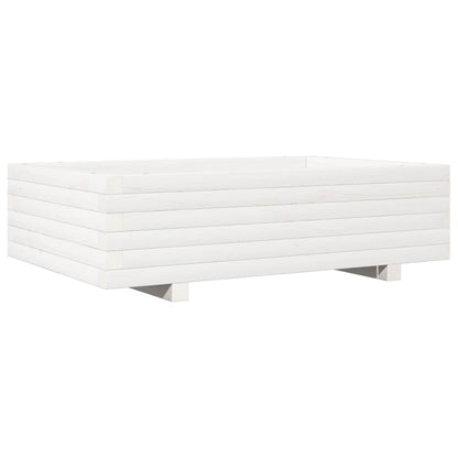 vidaXL Garden Planter White 90x60x26,5 cm Solid Wood Pine