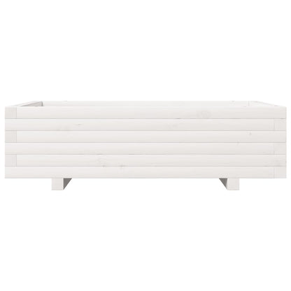 vidaXL Garden Planter White 90x60x26,5 cm Solid Wood Pine