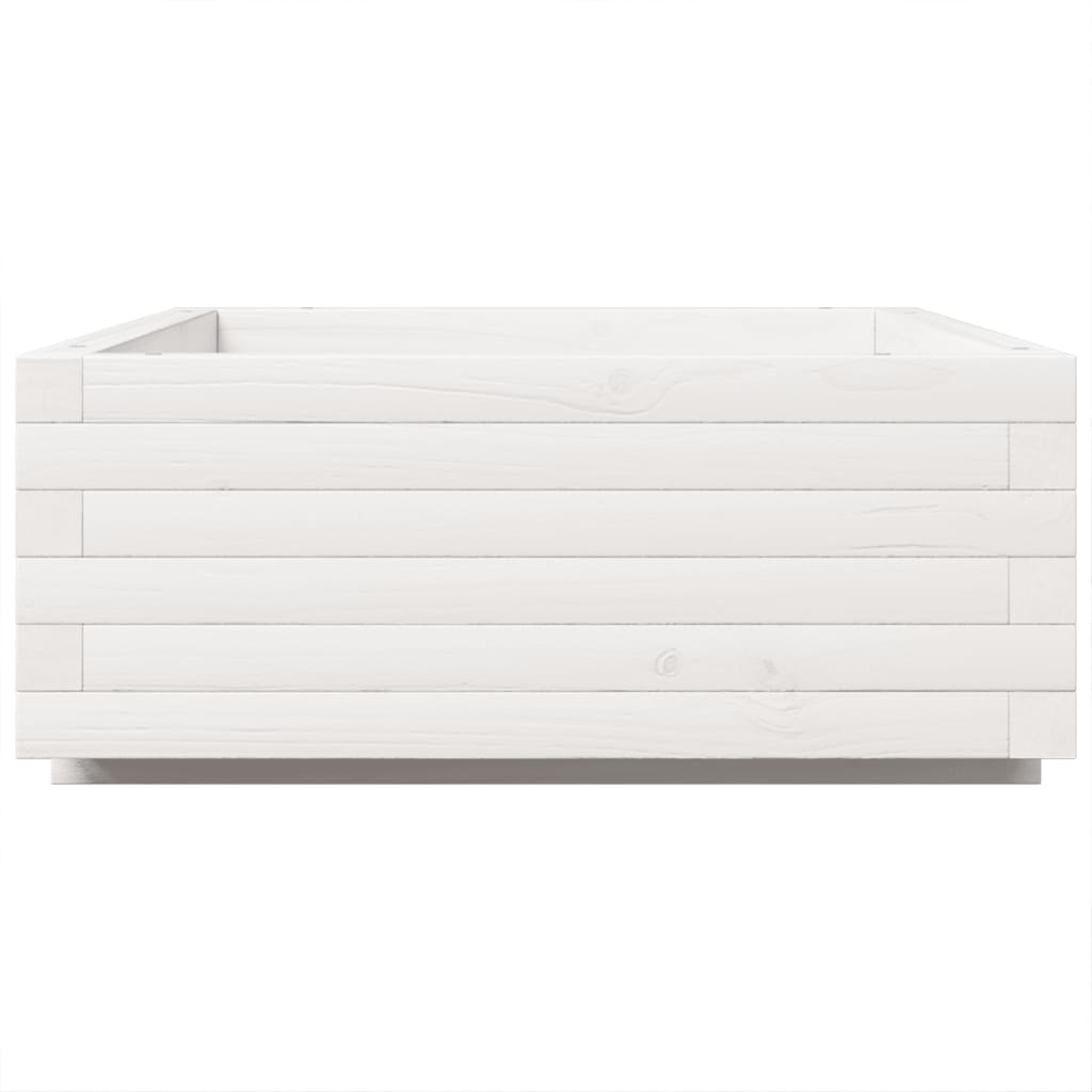 vidaXL Garden Planter White 90x60x26,5 cm Solid Wood Pine