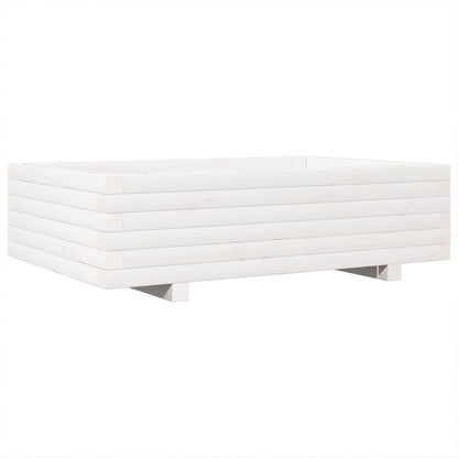 vidaXL Garden Planter White 90x60x26,5 cm Solid Wood Pine