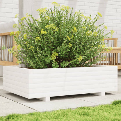 vidaXL Garden Planter White 90x60x26,5 cm Solid Wood Pine