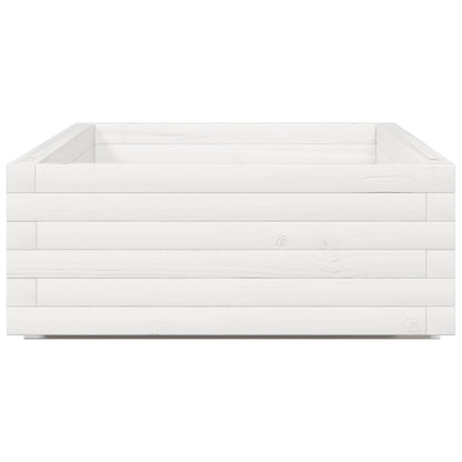 vidaXL Garden Planter White 110x60x26.5 cm Solid Wood Pine