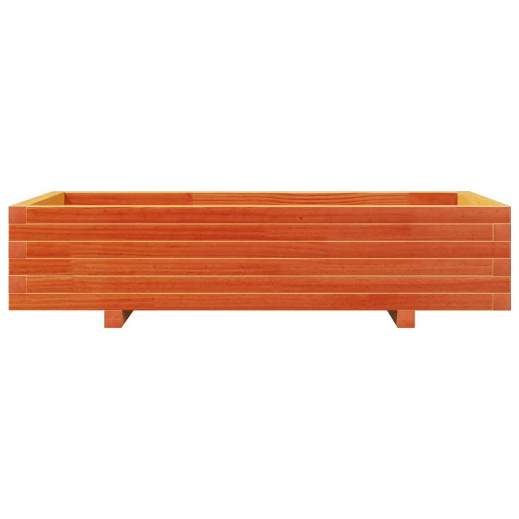 vidaXL Garden Planter Wax Brown 110x60x26.5 cm Solid Wood Pine