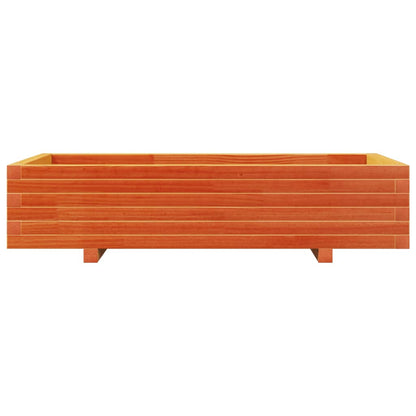 vidaXL Garden Planter Wax Brown 110x60x26.5 cm Solid Wood Pine