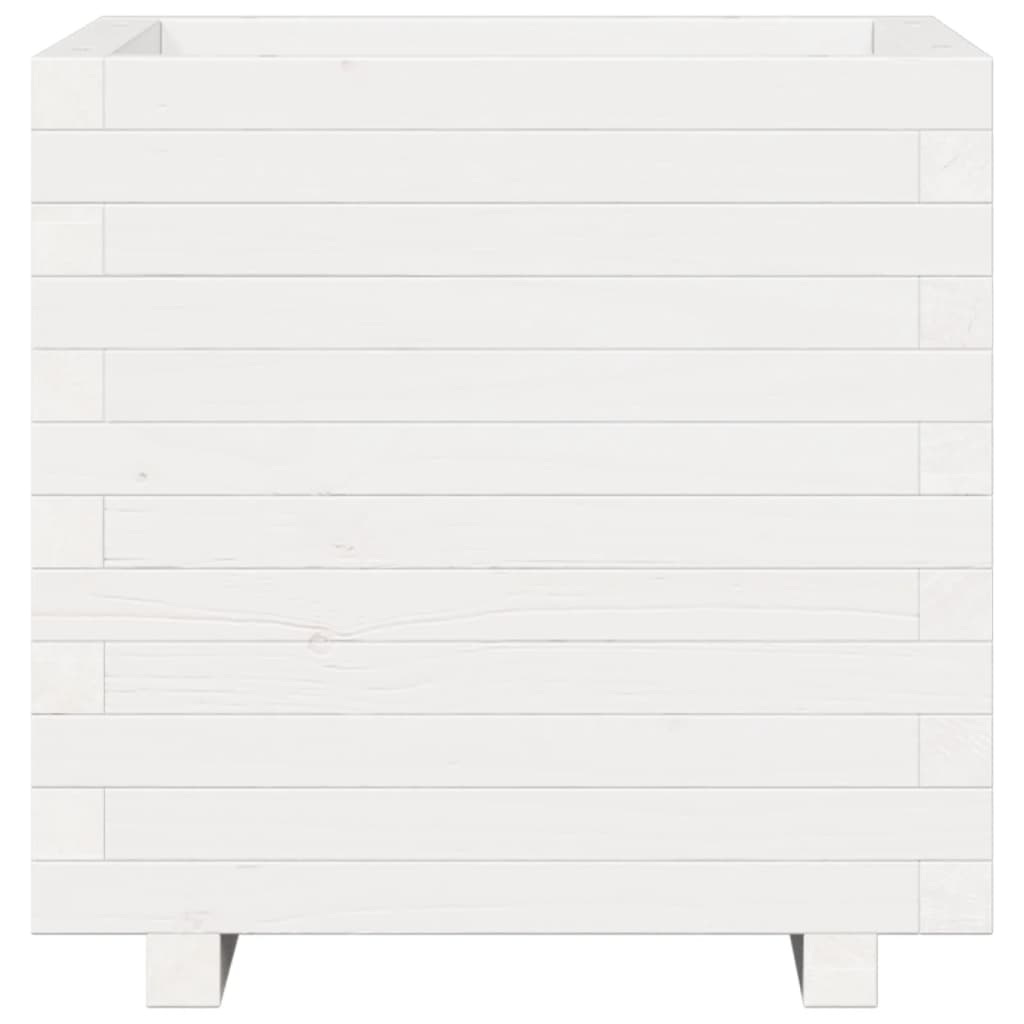 vidaXL Garden Planter White 50x50x49.5 cm Solid Wood Pine