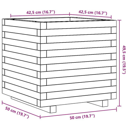 vidaXL Garden Planter White 50x50x49.5 cm Solid Wood Pine
