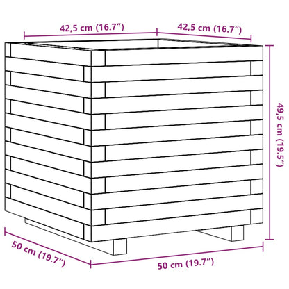 vidaXL Garden Planter Wax Brown 50x50x49.5 cm Solid Wood Pine