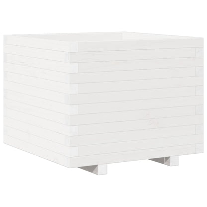 vidaXL Garden Planter White 60x60x49,5 cm Solid Wood Pine