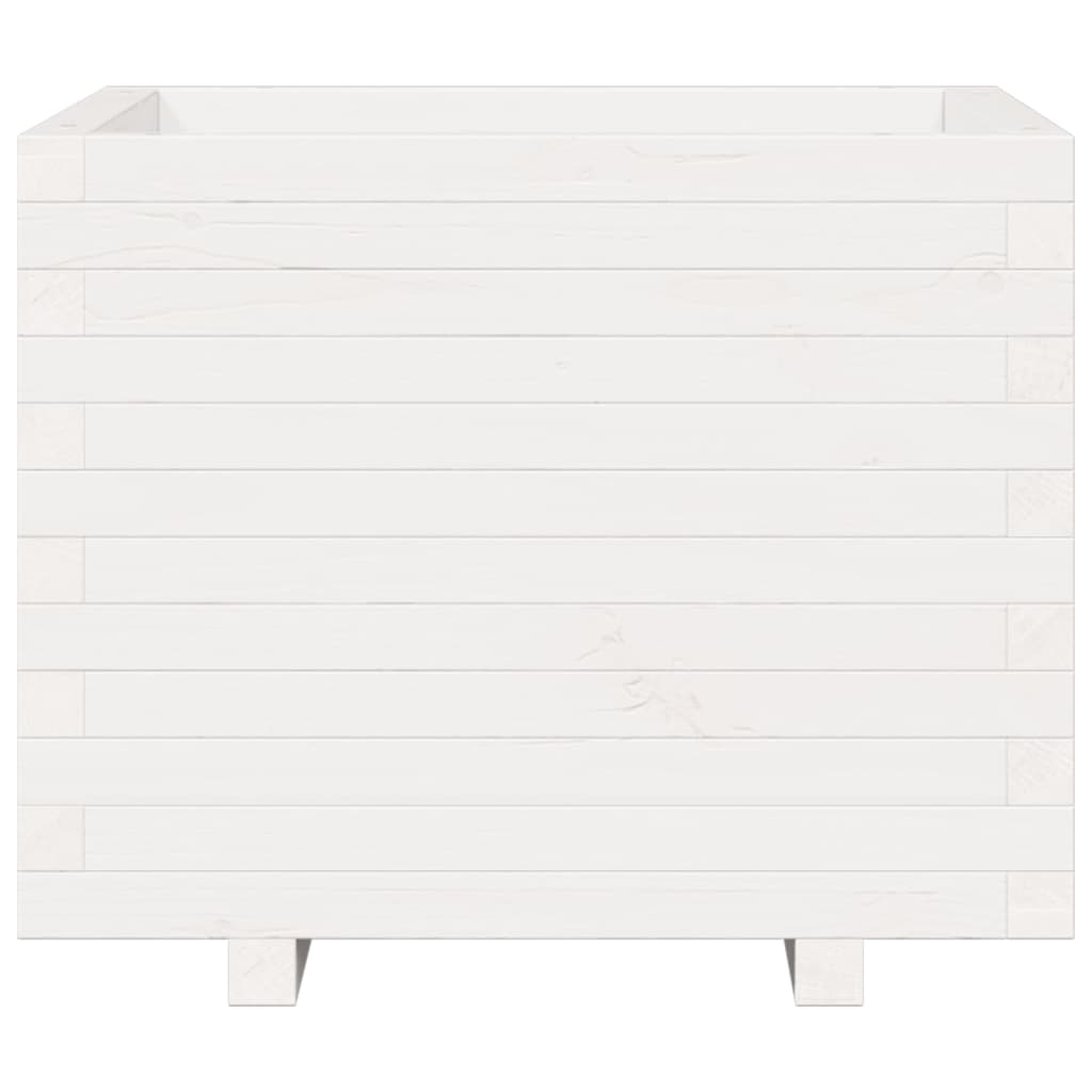 vidaXL Garden Planter White 60x60x49,5 cm Solid Wood Pine