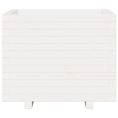vidaXL Garden Planter White 60x60x49,5 cm Solid Wood Pine