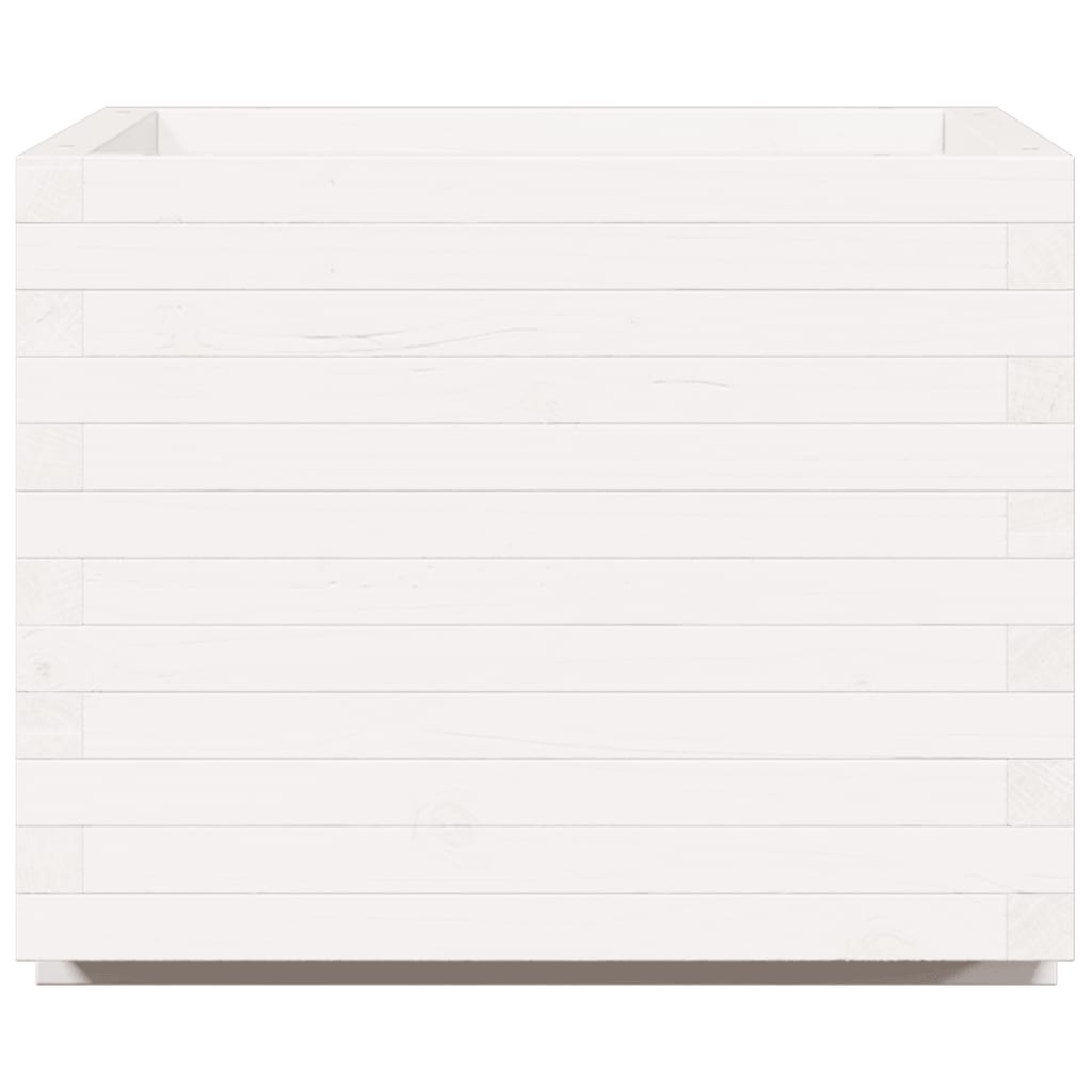 vidaXL Garden Planter White 60x60x49,5 cm Solid Wood Pine