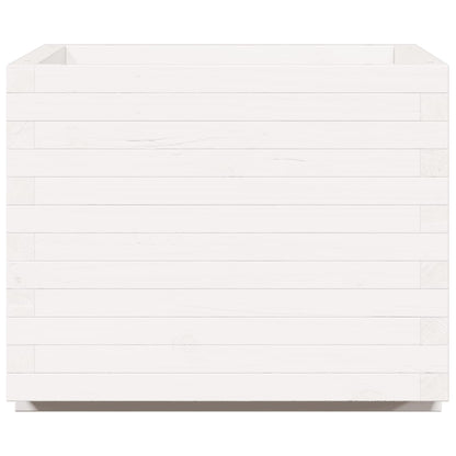 vidaXL Garden Planter White 60x60x49,5 cm Solid Wood Pine