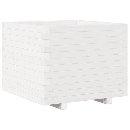 vidaXL Garden Planter White 60x60x49,5 cm Solid Wood Pine