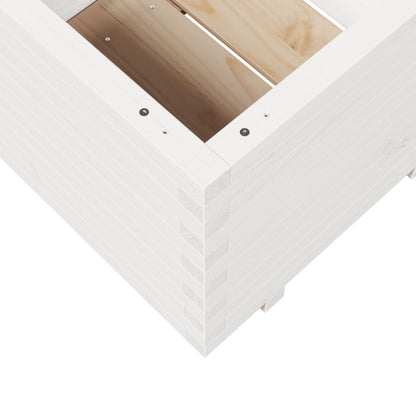 vidaXL Garden Planter White 60x60x49,5 cm Solid Wood Pine