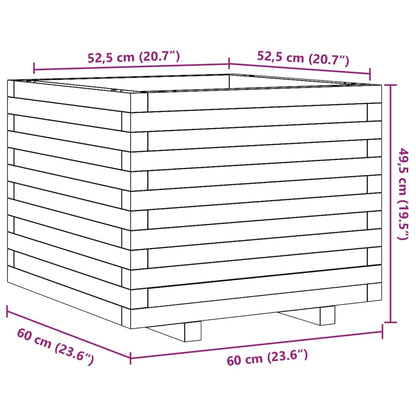 vidaXL Garden Planter White 60x60x49,5 cm Solid Wood Pine