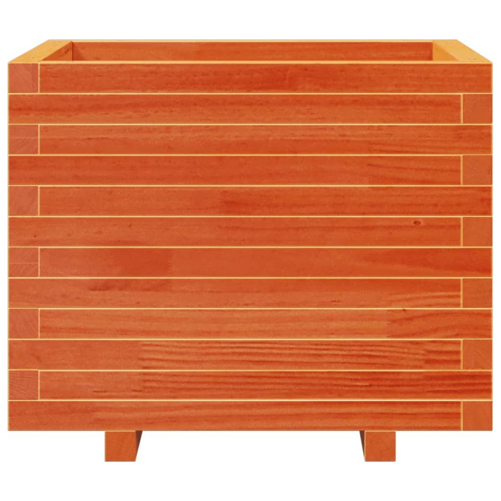 vidaXL Garden Planter Wax Brown 60x60x49,5 cm Solid Wood Pine
