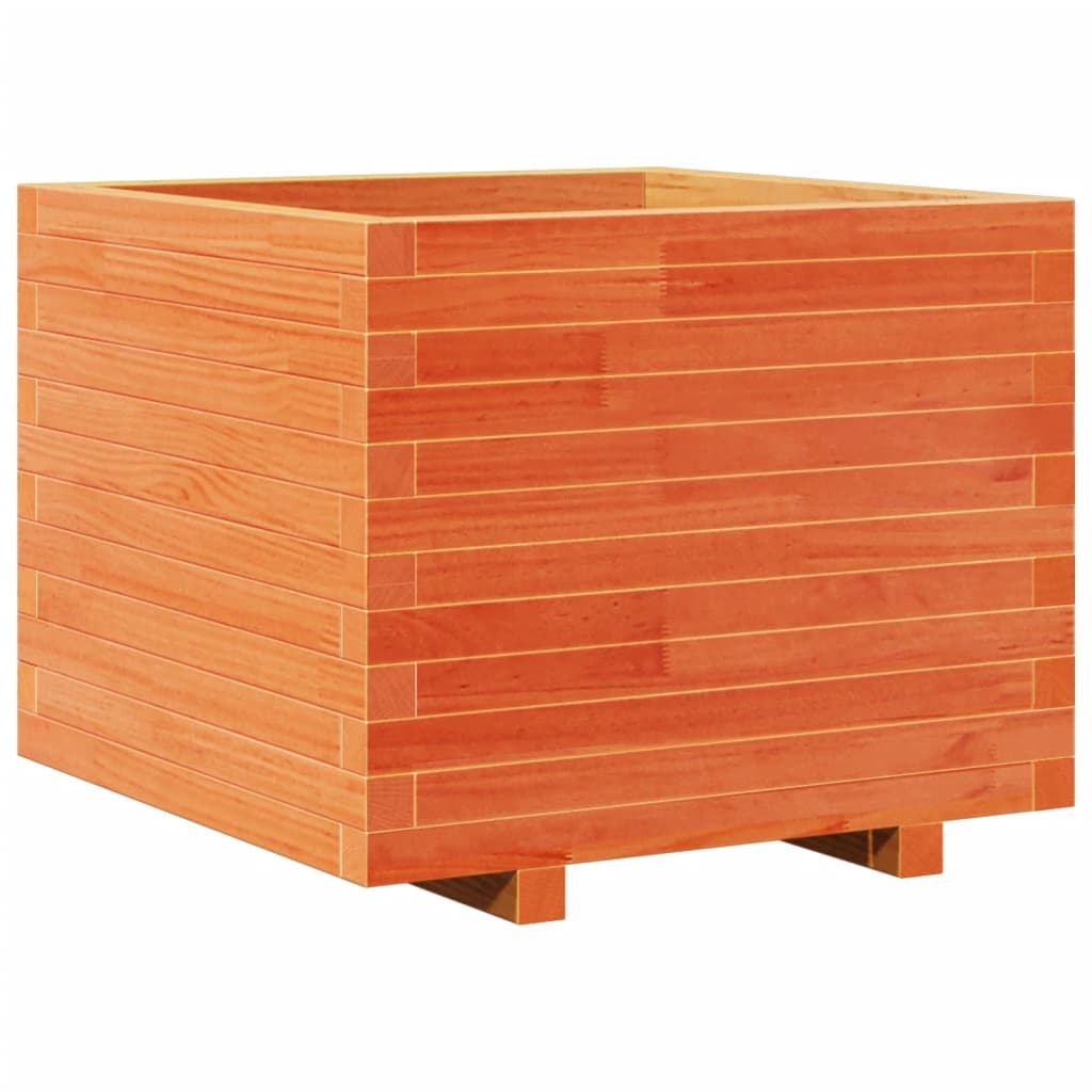 vidaXL Garden Planter Wax Brown 60x60x49,5 cm Solid Wood Pine