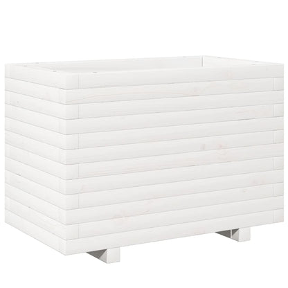 vidaXL Garden Planter White 70x40x49,5 cm Solid Wood Pine