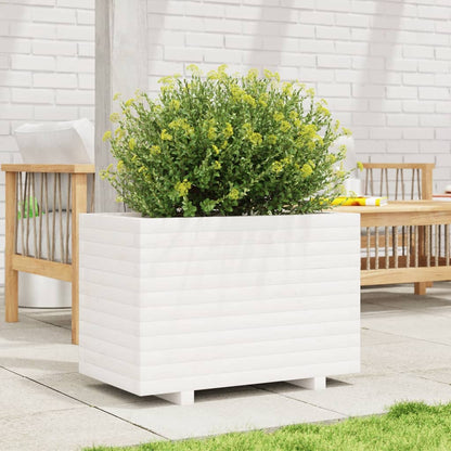 vidaXL Garden Planter White 70x40x49,5 cm Solid Wood Pine
