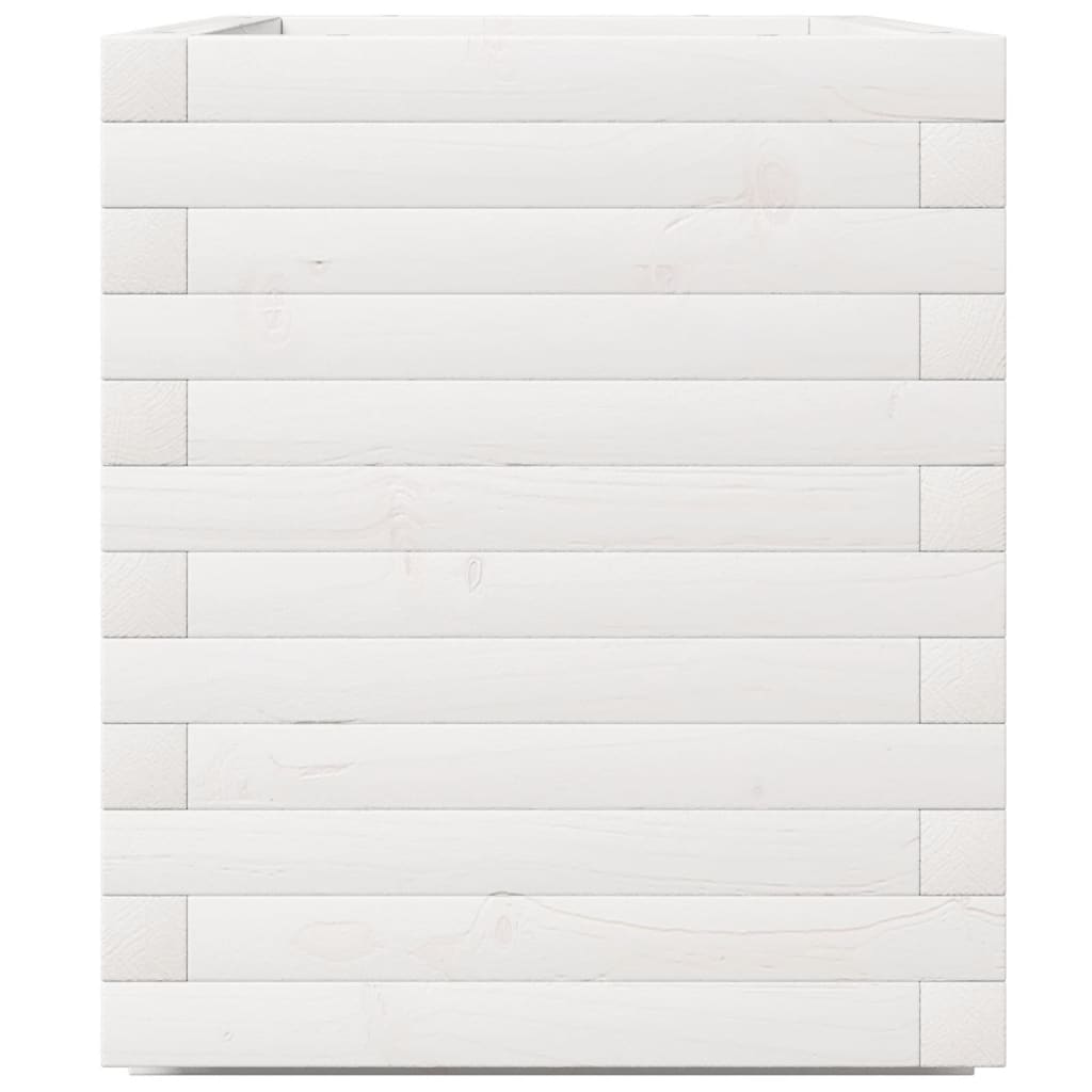 vidaXL Garden Planter White 70x40x49,5 cm Solid Wood Pine