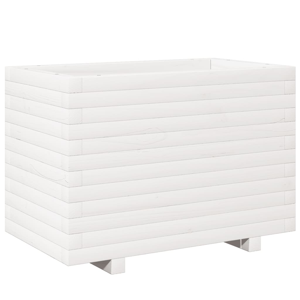 vidaXL Garden Planter White 70x40x49,5 cm Solid Wood Pine