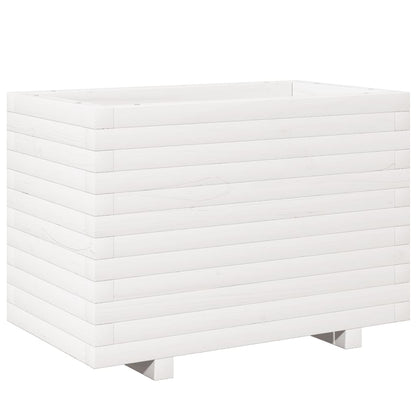 vidaXL Garden Planter White 70x40x49,5 cm Solid Wood Pine