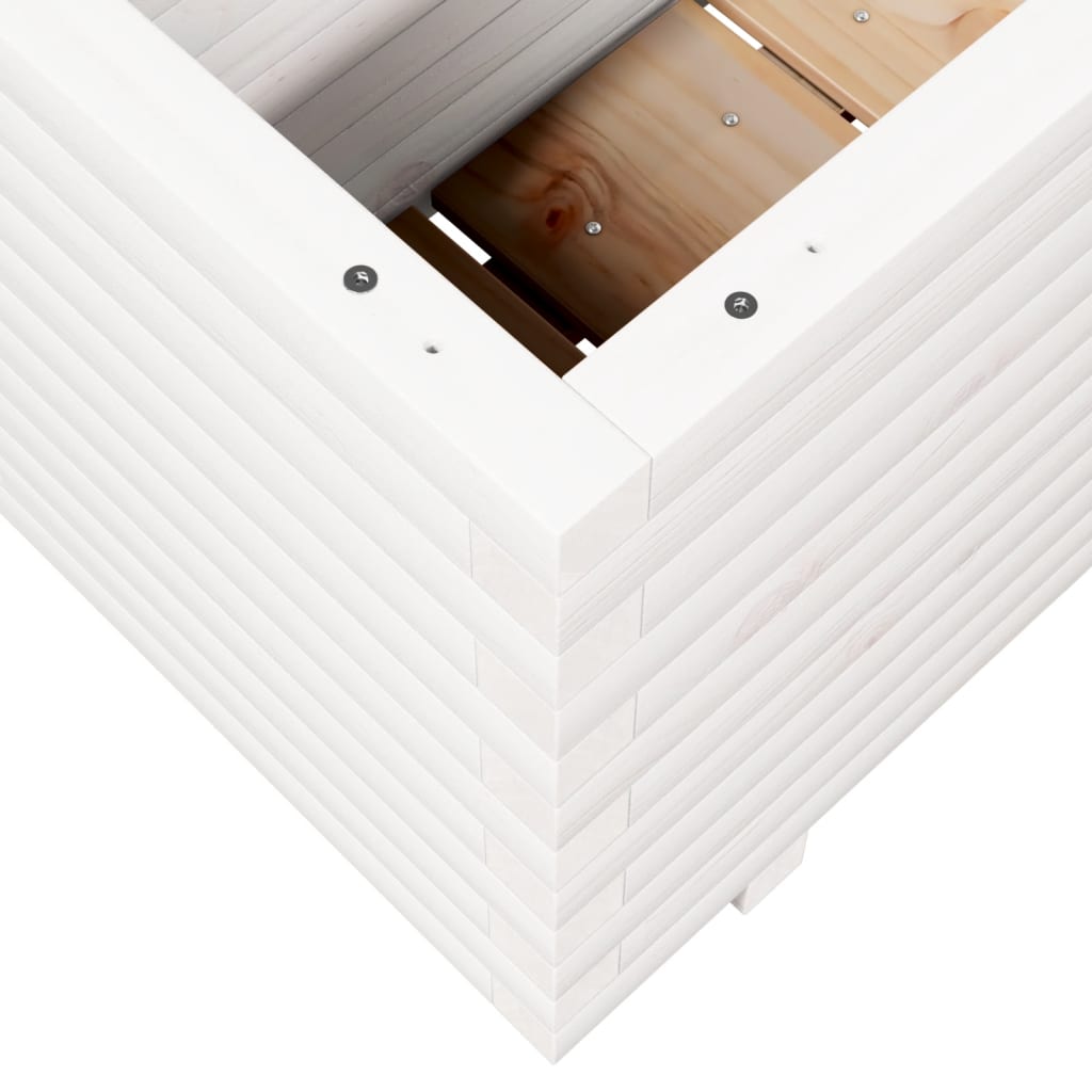vidaXL Garden Planter White 70x40x49,5 cm Solid Wood Pine