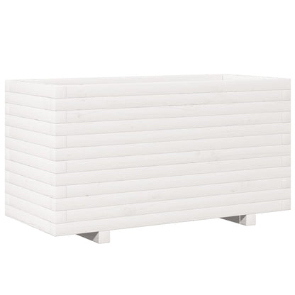 vidaXL Garden Planter White 90x40x49,5 cm Solid Wood Pine