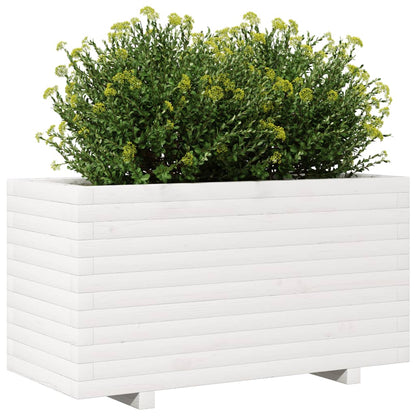 vidaXL Garden Planter White 90x40x49,5 cm Solid Wood Pine
