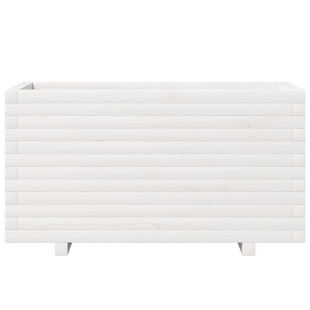 vidaXL Garden Planter White 90x40x49,5 cm Solid Wood Pine