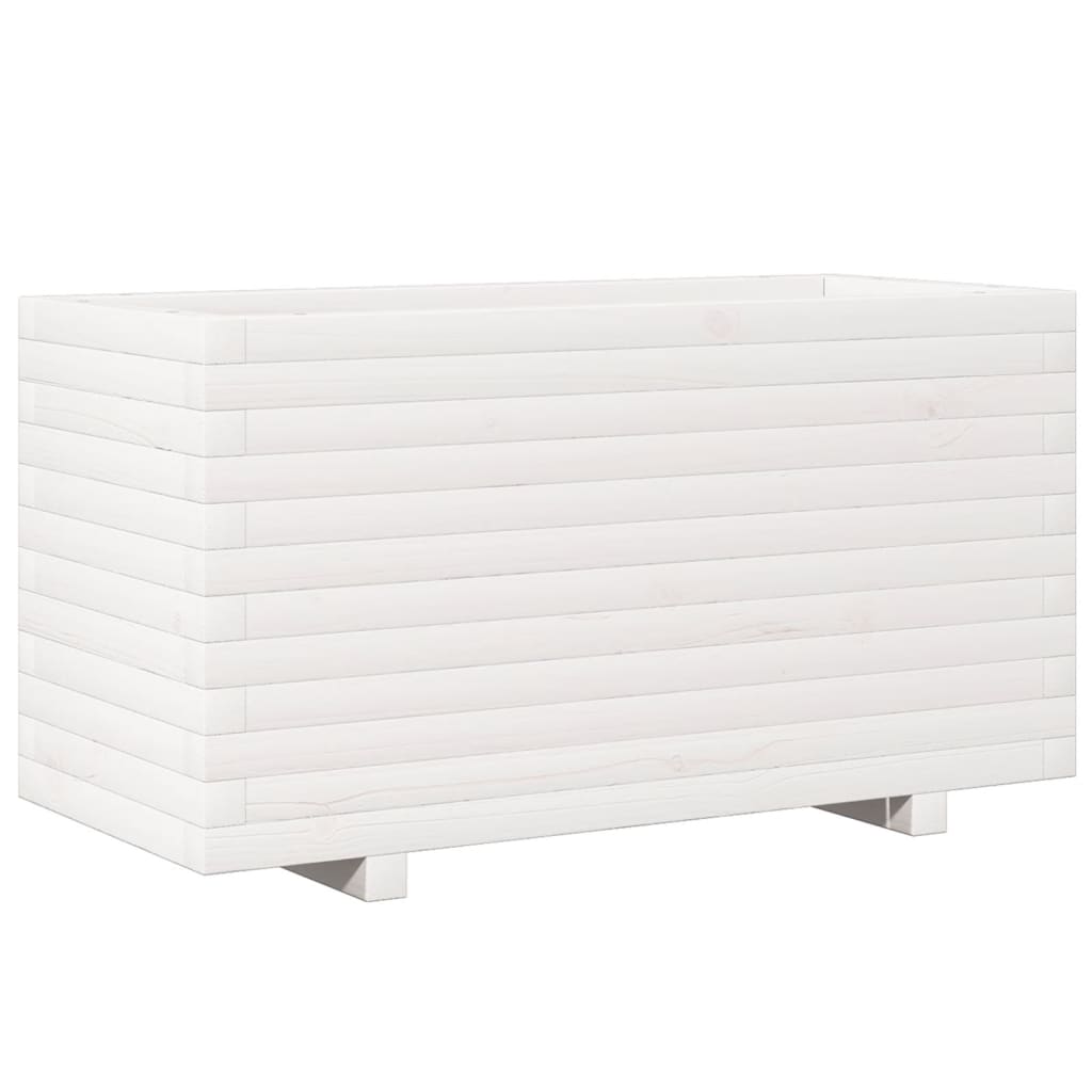 vidaXL Garden Planter White 90x40x49,5 cm Solid Wood Pine