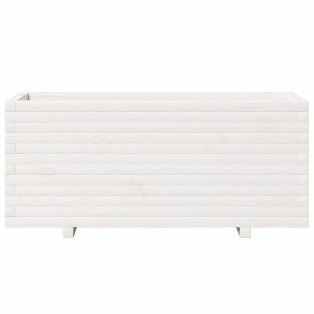 vidaXL Garden Planter White 110x40x49.5 cm Solid Wood Pine