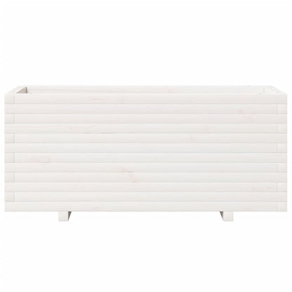 vidaXL Garden Planter White 110x40x49.5 cm Solid Wood Pine