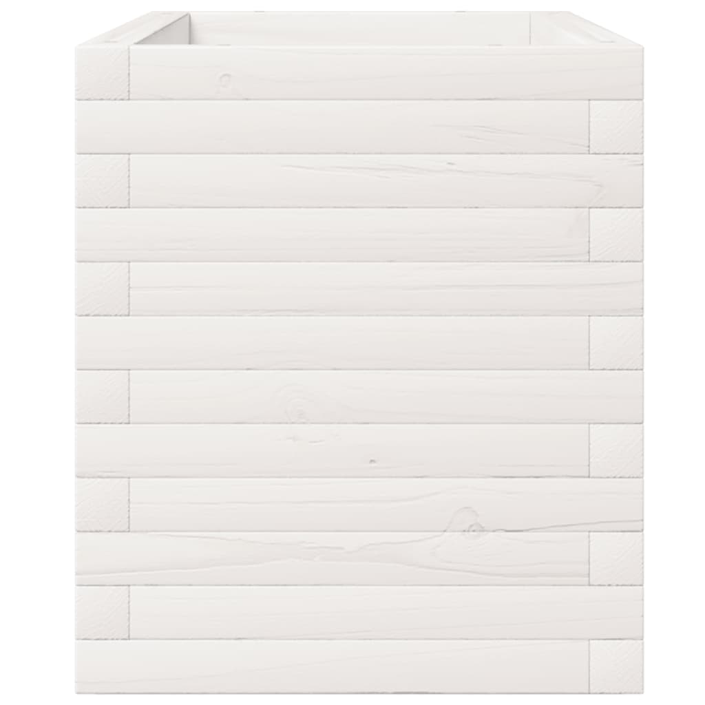 vidaXL Garden Planter White 110x40x49.5 cm Solid Wood Pine